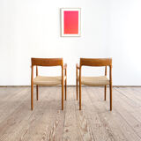 Paire de chaises de salle à manger modèle 57 par Niels O. Møller en teck