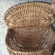 Antique hanging basket in wicker – French artisanal weaving
