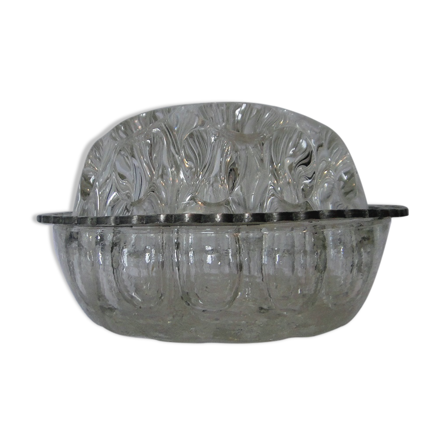 Glass flower pick press 19 holes circle of a small crown in tin