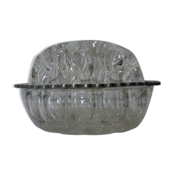 Glass flower pick press 19 holes circle of a small crown in tin