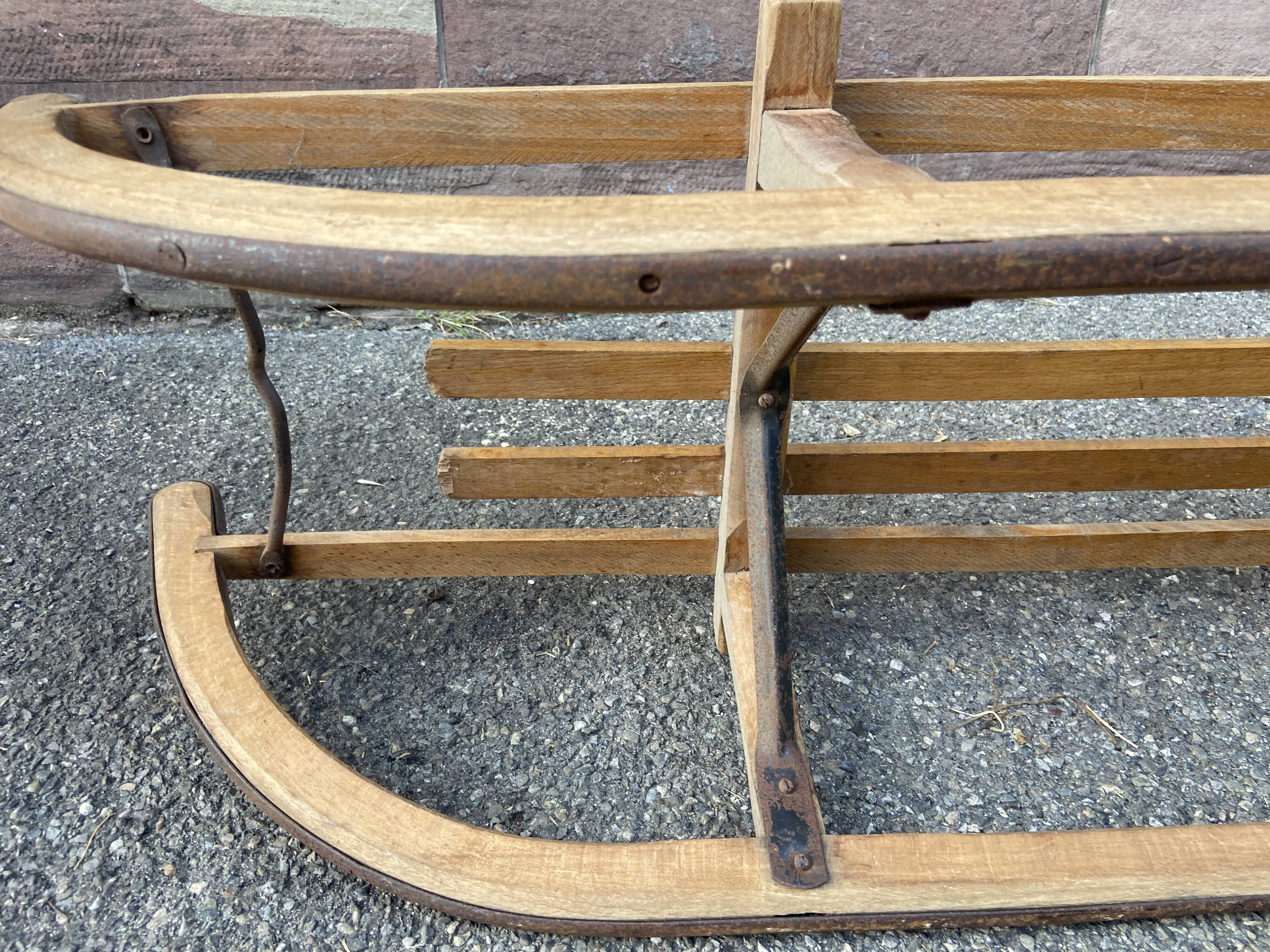 Luge grand traineau ancien alsace décoration noel