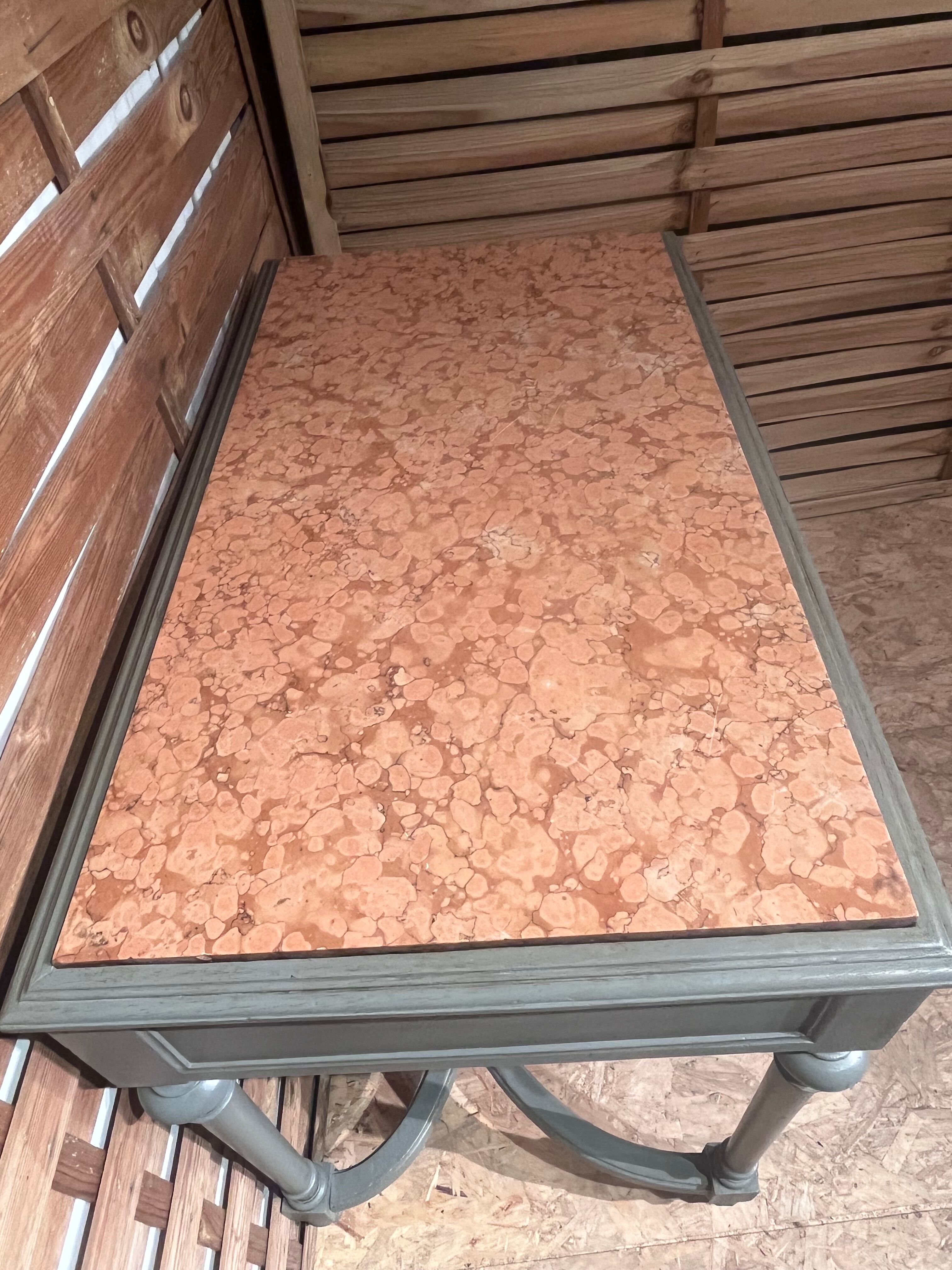 Table style Louis XVI period 1900 patinated and bronze