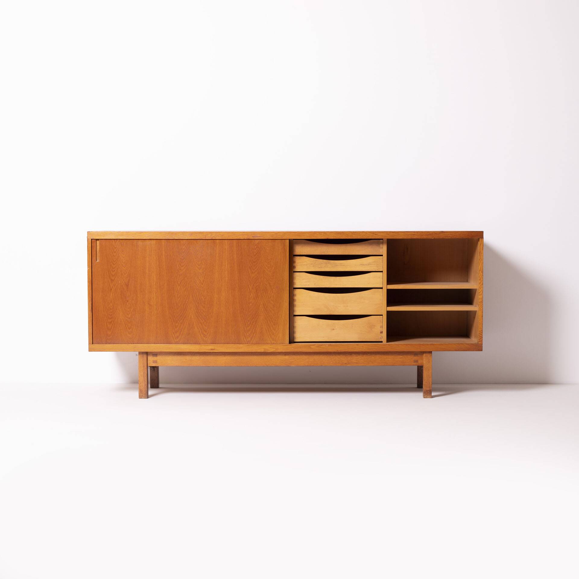 Unique mid century ULUV oak sideboard, Czechoslovakia, 1960s