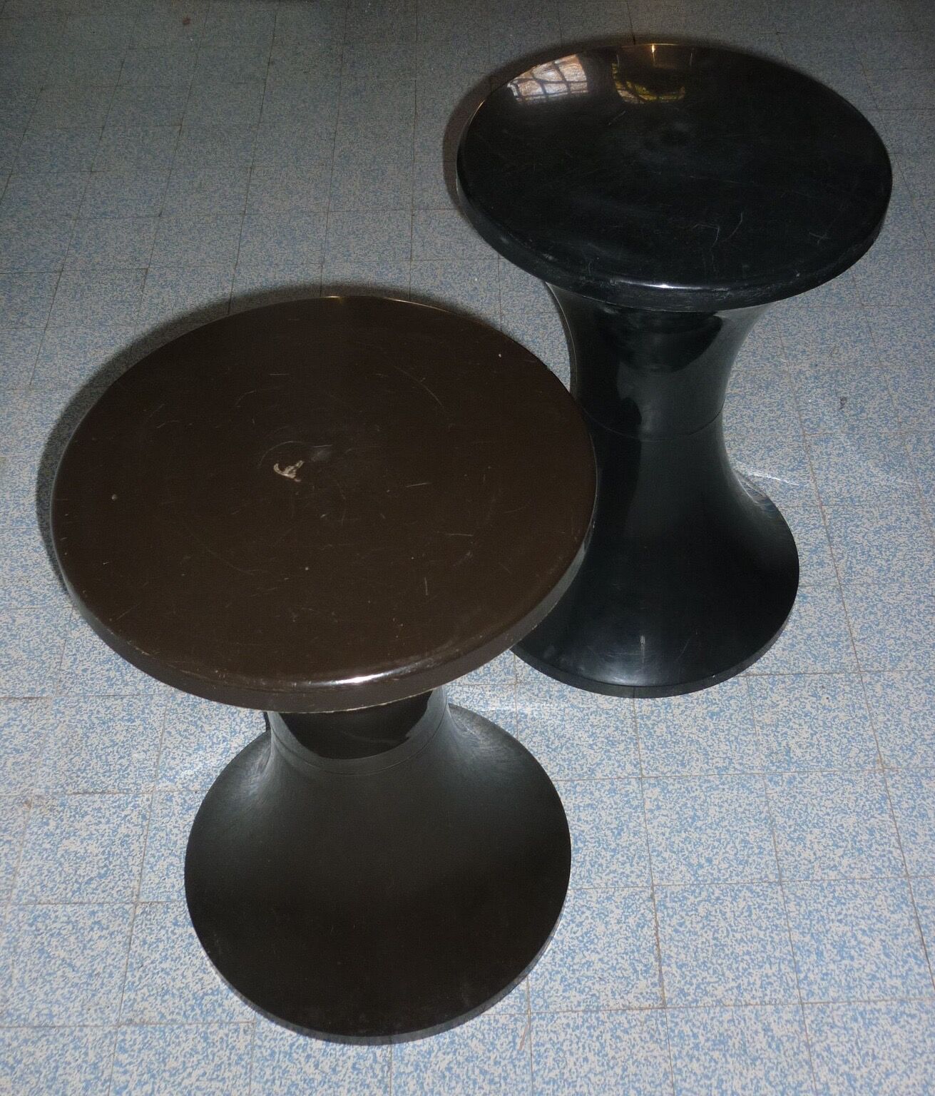 Stools Tam Tam Stamp, 1 black 1 brown