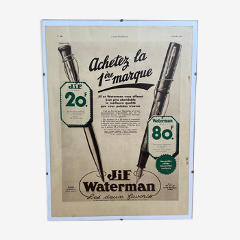 Affiche publicitaire Waterman 16 mars 1935