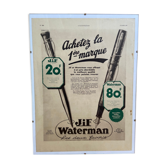 Affiche publicitaire Waterman 16 mars 1935