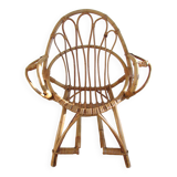Rattan children's chair, shell shape