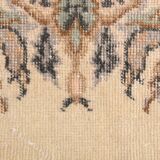 3x7 Cream & Brown Oriental Vintage Rug, 108x207Cm