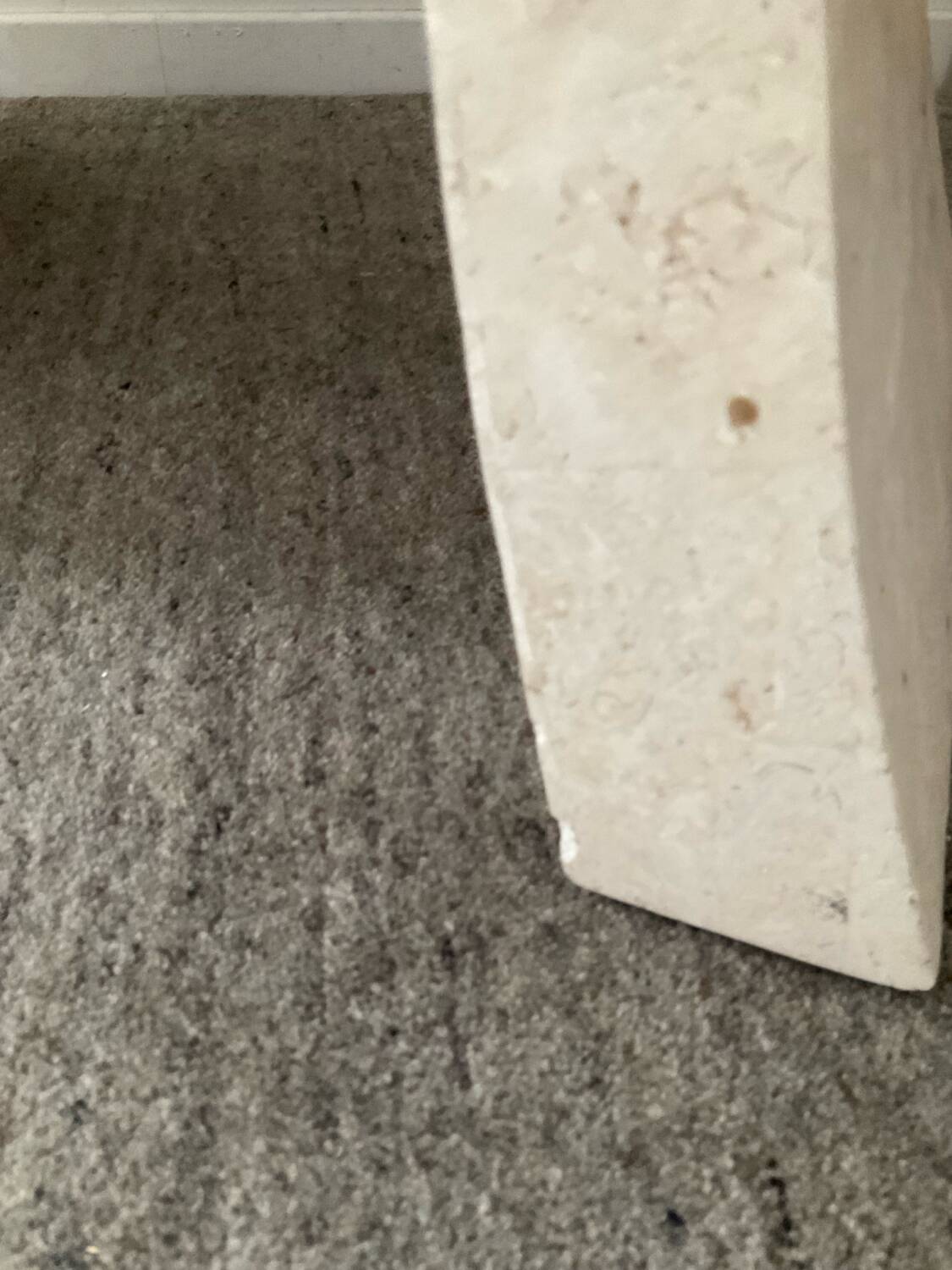 Vintage travertine and beveled glass coffee table