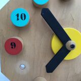 Painted wooden toy clock