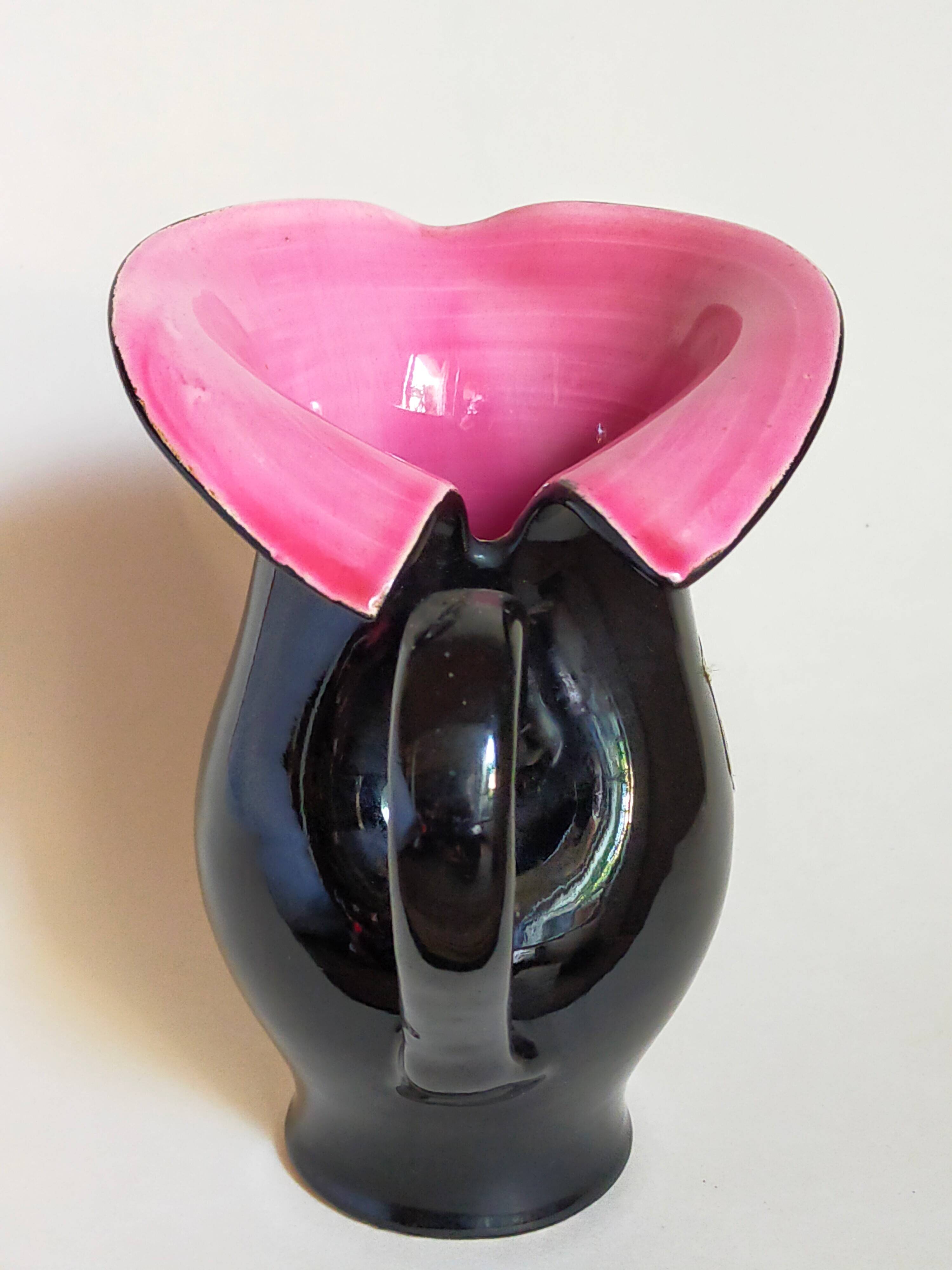 Bicolor pitcher of the Norman Potteries of Louviers 50s