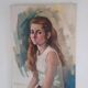 Portrait of a young girl oil on canvas by Meerbeeck
