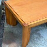 Vintage coffee table in solid elm from the 1970s.
