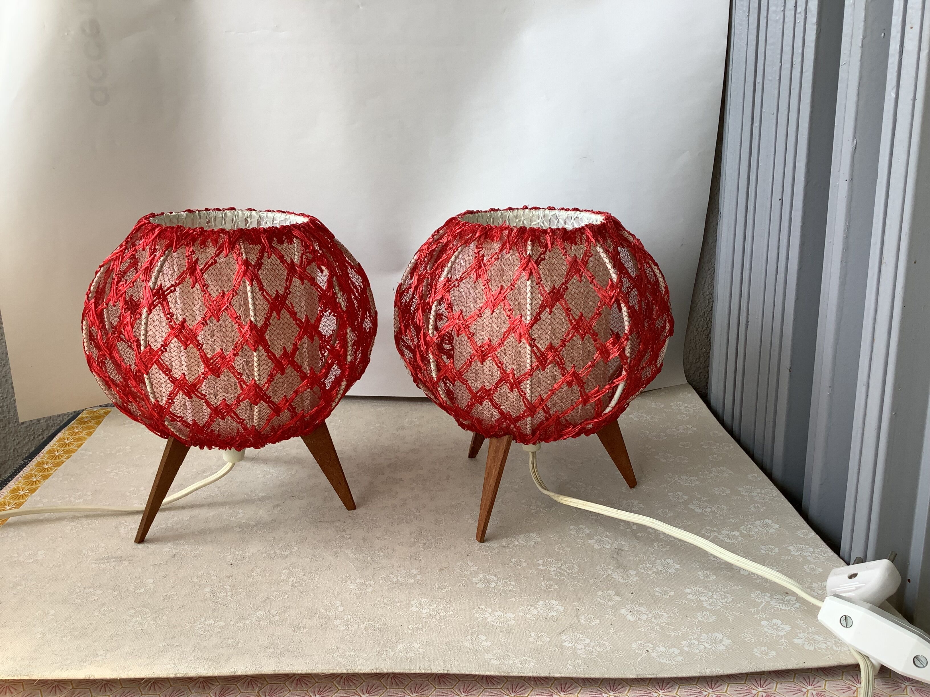 Bedside lamps compass feet fifties - rare