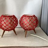 Bedside lamps compass feet fifties - rare