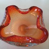 Orange Murano crystal ashtray