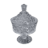 Bonbonnière en cristal moulé ancienne vintage