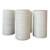 4 vintage stoneware cups in white