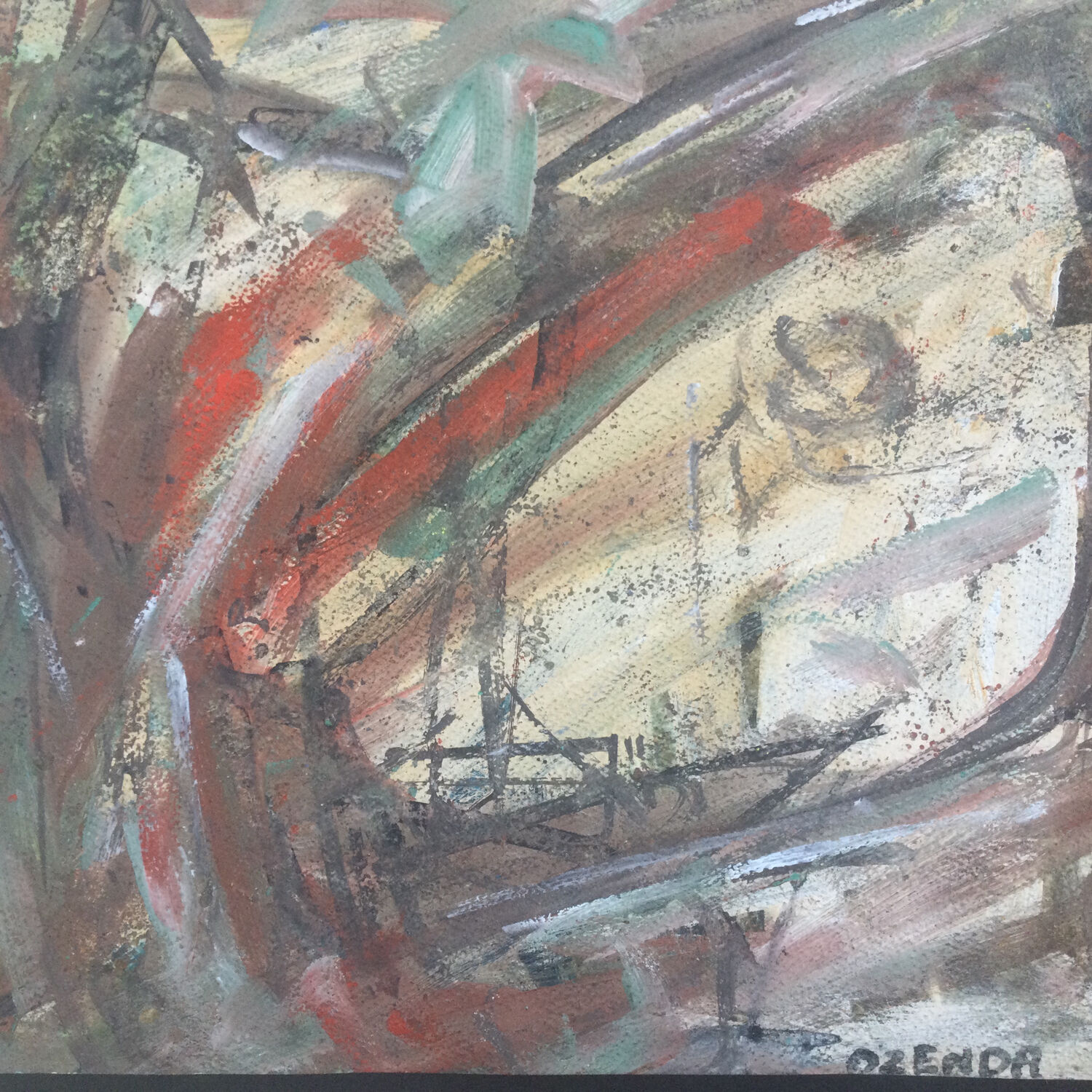 Gouache and watercolour composition by François OZENDA, 1923-1976