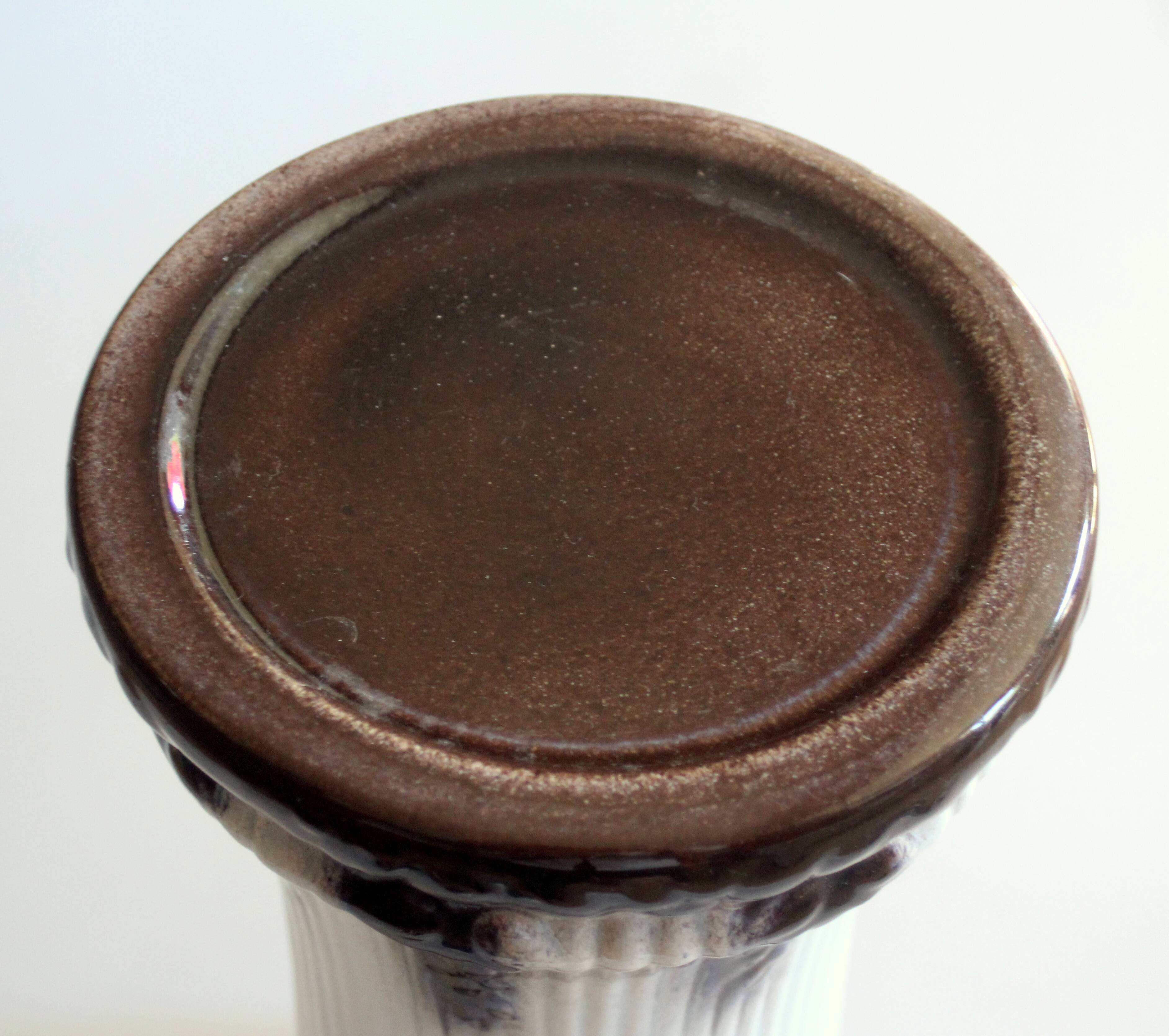 Mid Century flower column, plant stand, made of ceramic, brown/white, vintage from the 60s