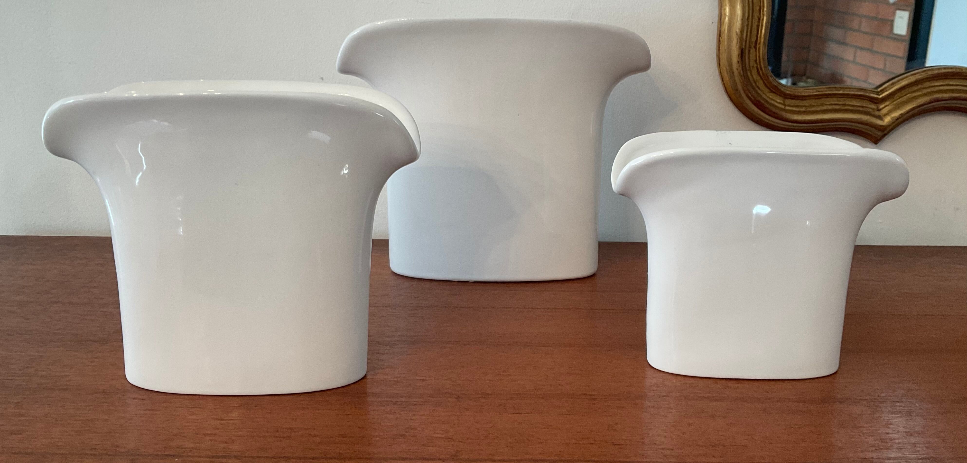 Trio of vintage ceramic vases 70s