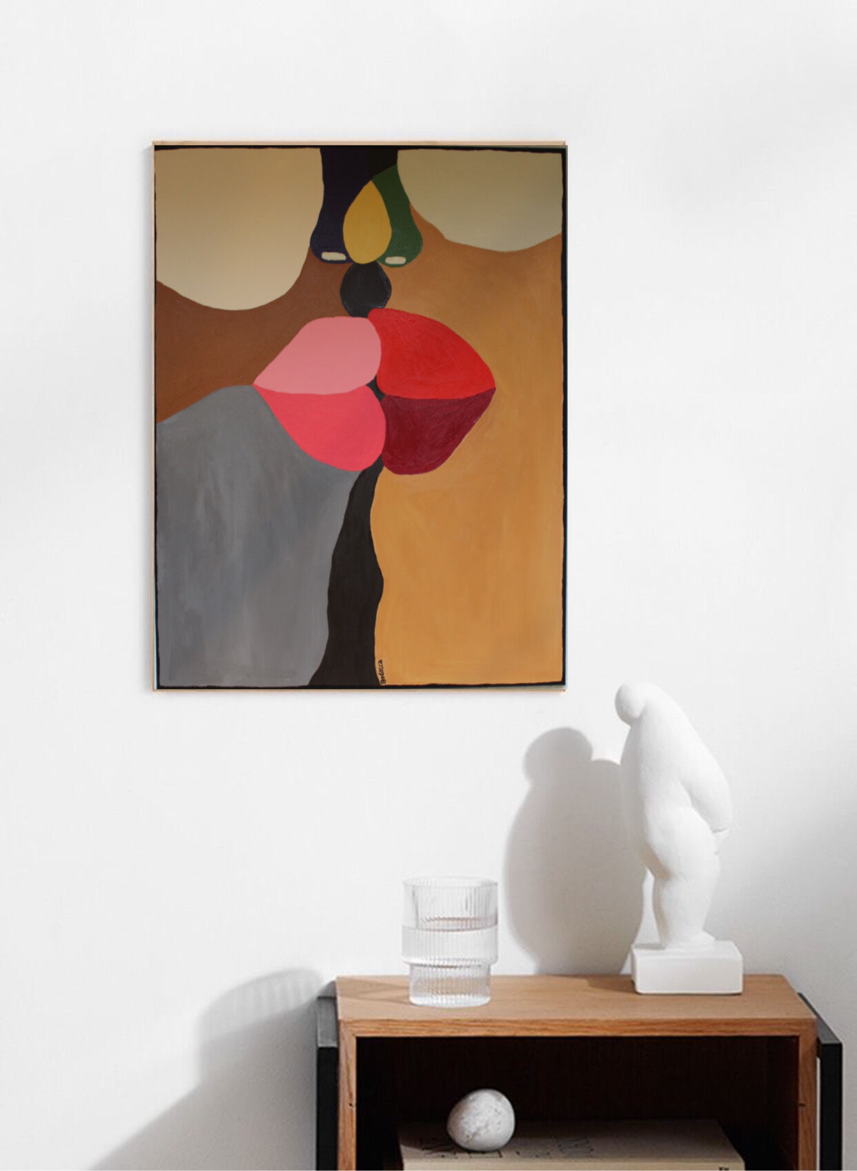 Colorful painting The kiss 73x60 cm by B. Bodasca