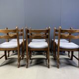 Vintage brutlaist dining chairs, set of 6 - 1960s