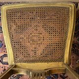 Pair of Louis XVI style fluted gilded chairs