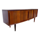 Minimalist Sideboard with Curved Front by Svend Aage Madsen for H.P. Hansen, Denmark 1960s