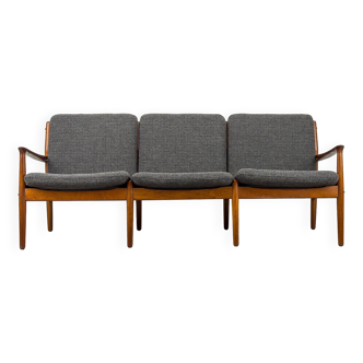 Canapé Lounge Danois en Teck et Laine par Svend Aage Eriksen pour Glostrup, 1960s