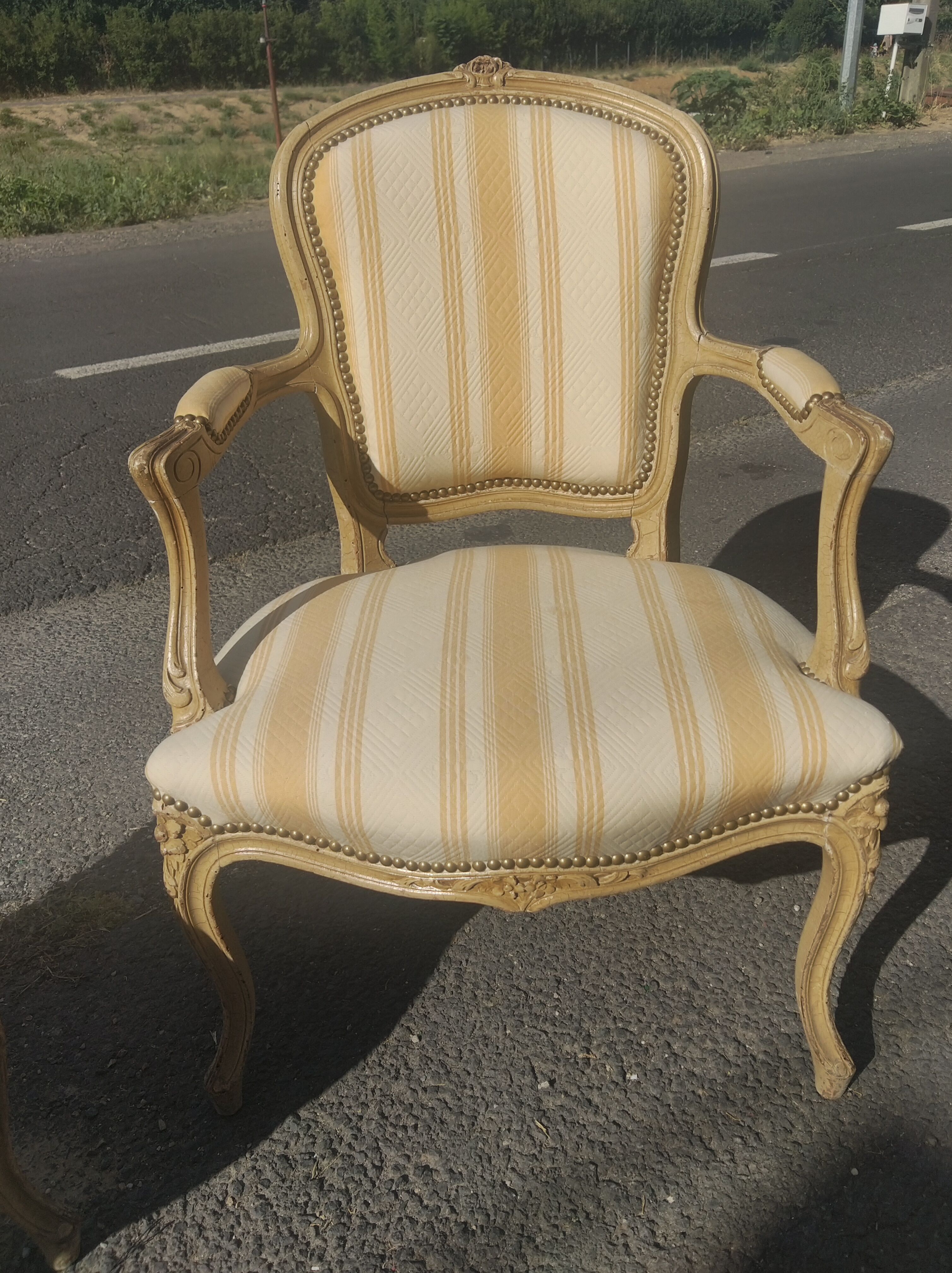 Pair of Louis XV style convertible armchairs