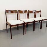 Set of 4 vintage Scandinavian teak chairs from the 60s