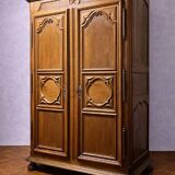 Large antique walnut wardrobe – 17th century (regional / noble rustic style)