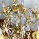Lustre en bronze à pampilles en cristal ancien