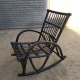 Rocking-chair en rotin noir