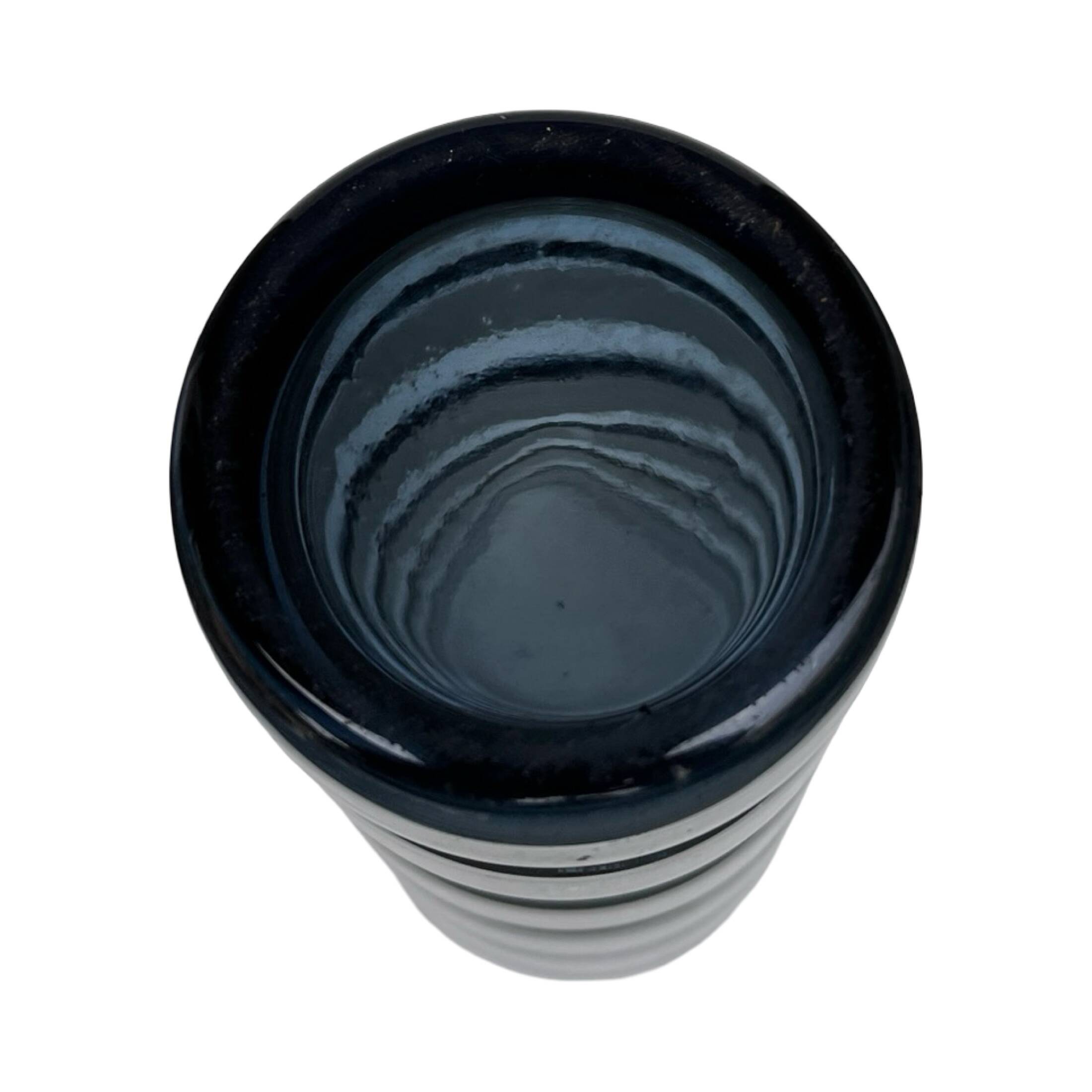 Smoked glass vase with gold stripe decoration, 1960s/1970s.