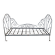 Metal folding bed, wrought iron bench