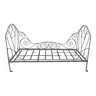 Metal folding bed, wrought iron bench