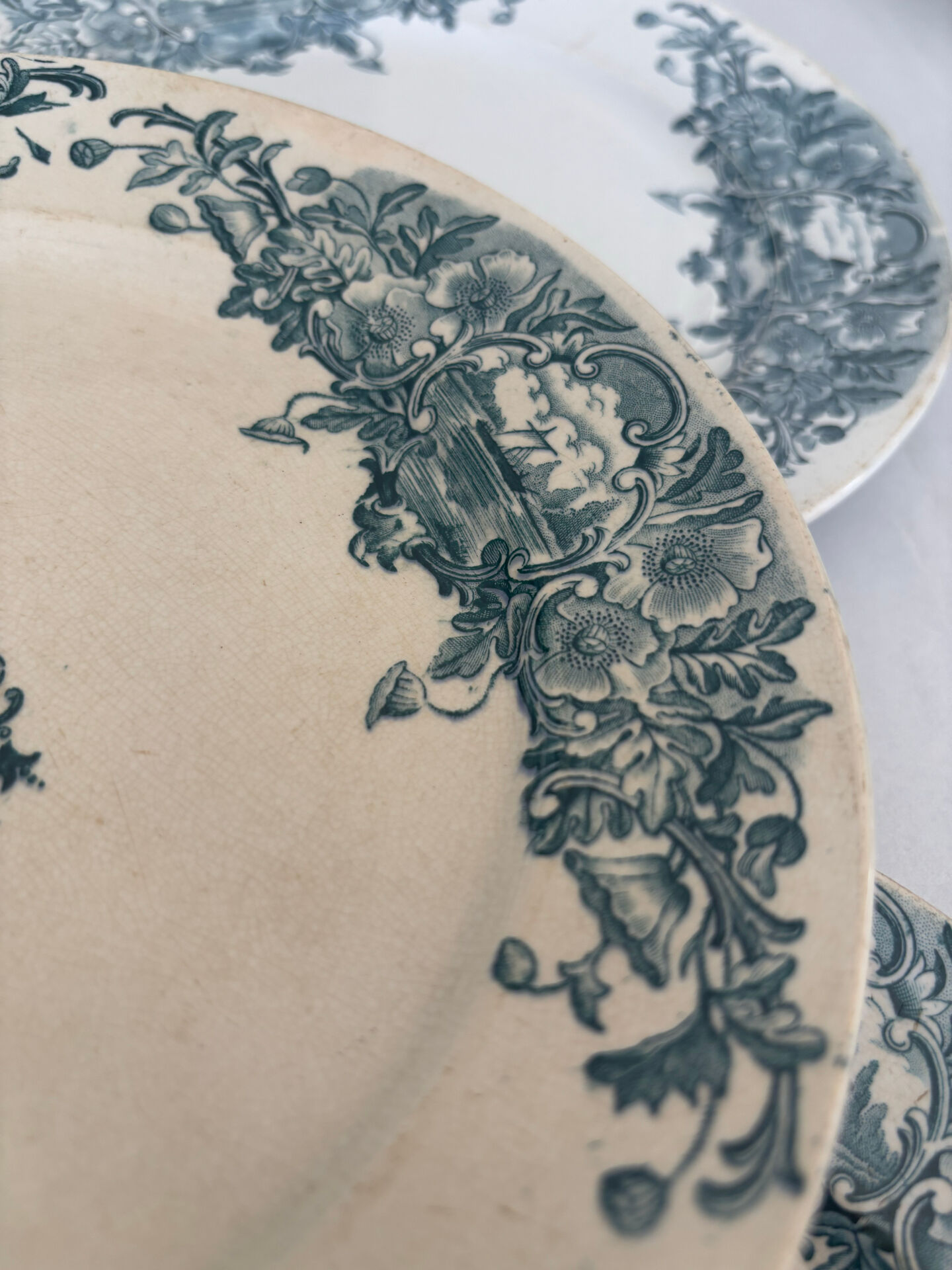 Iron Earth Plate Badonviller Marine • Romantic blue decor • Plate