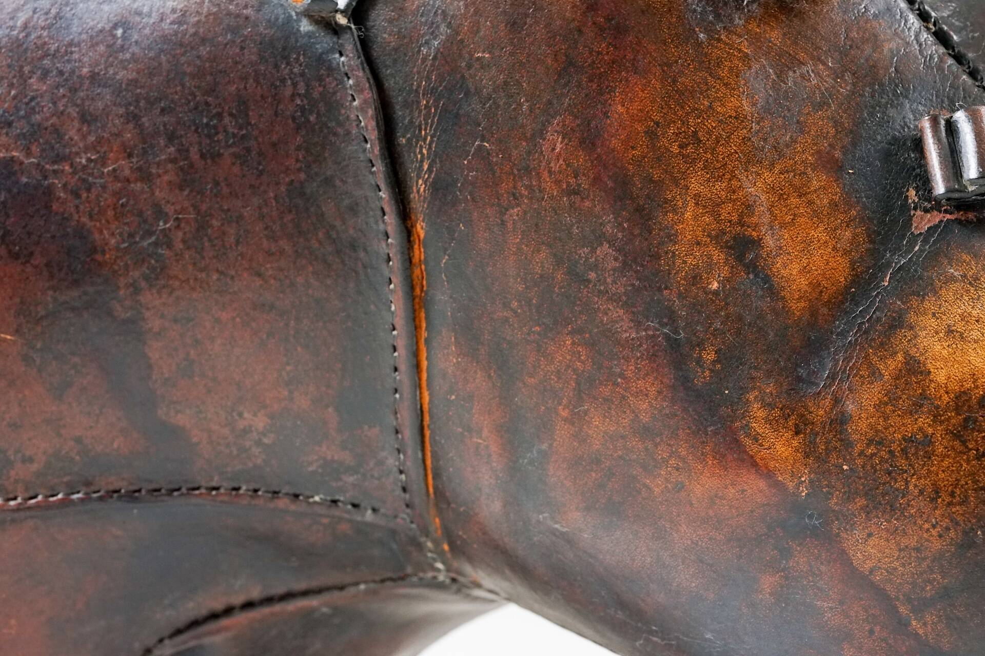 Rhinoceros Leather Footstool by Dimitri Omersa