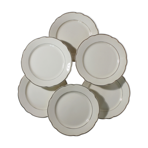 6 assiettes plates en faïence