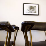 Lot of 4 metal and skai folding chairs