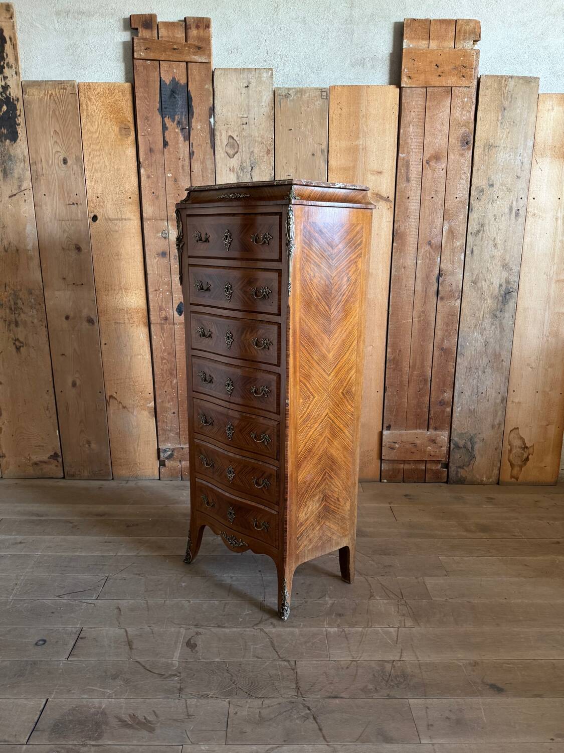 Louis XV style marquetry chest of drawers