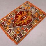 Old turkish Oushak rug 125x84 cm vintage carpet