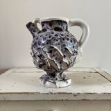 Large vintage Vallauris fat lava pitcher