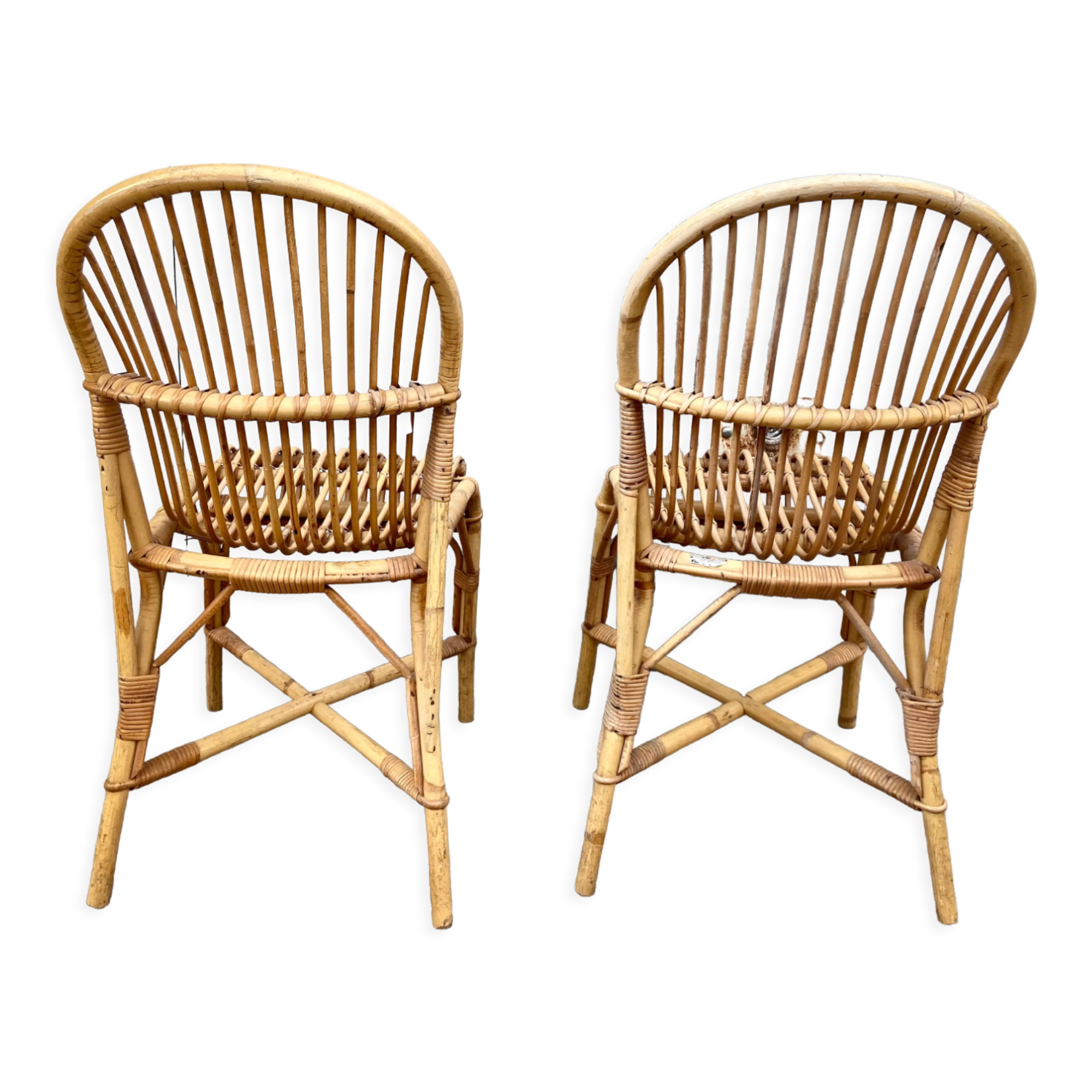 Pair of vintage rattan chairs