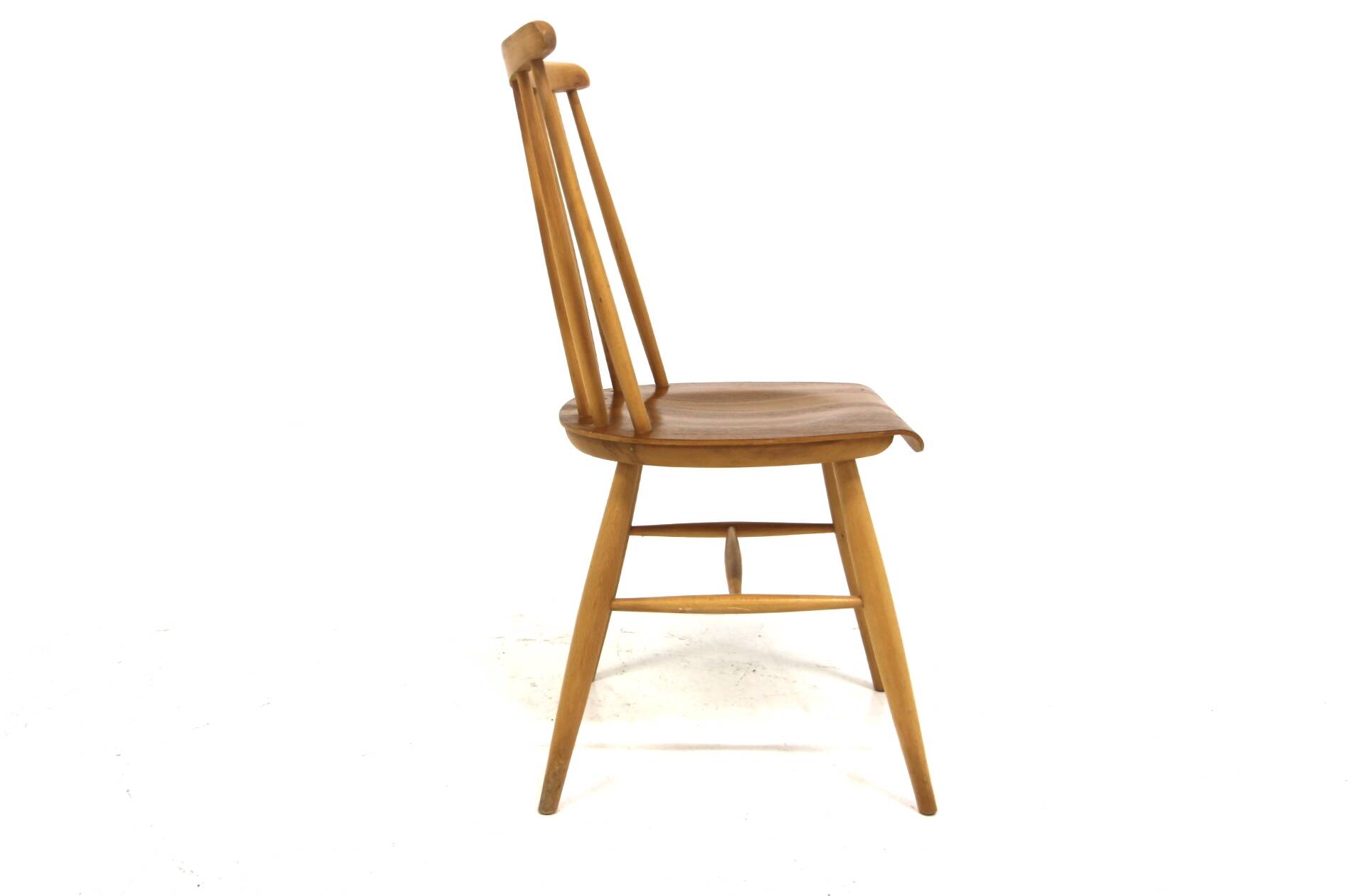 Set of 4 Scandinavian "Pinnstol" beech chairs, Sweden, 1960