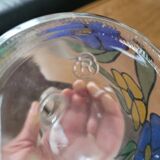 Carafe vintage verre peint AVIR