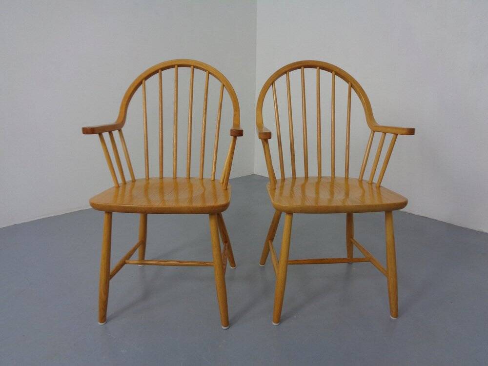 Set of oak armchairs by Erik Ole Jørgensen for Tarm Stole Møbelfabrik.