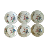Set of 6 plates Blueberry decor Luneville France, 1900